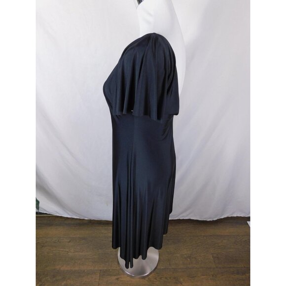 Silence + Noise Black One Shoulder Asymmetrical Surplice Dress Glam Witch - Picture 4 of 12